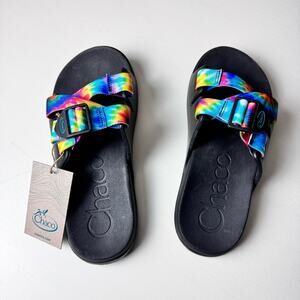 Chaco Women's Chillos Double Buckle Strap Slide  Dark Tie Dye Sz 6 NWT